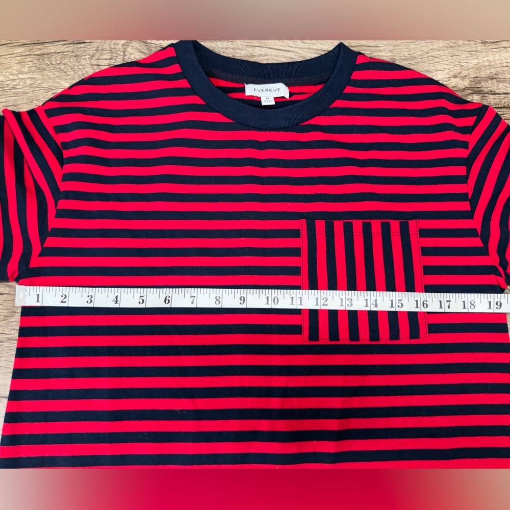 Evereve Red and Navy Striped Tee Dress - Picture 6 of 8